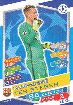 Marc-Andre ter Stegen FC Barcelona 2016/17 Topps Match Attax CL #FCB02
